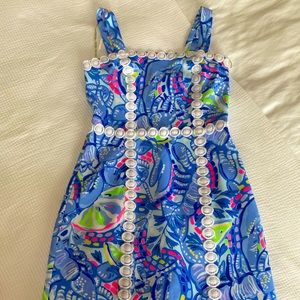 Lilly Pulitzer blue patterned dress size 2- new with tags